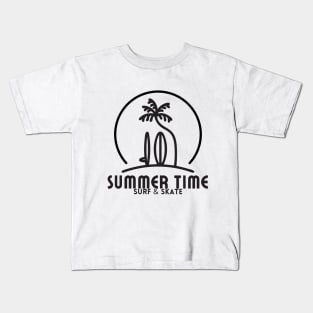 Summer Time Surf And Skate Kids T-Shirt